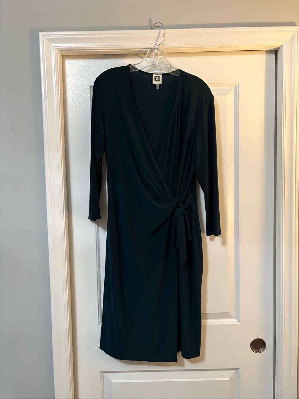 NWOT Anne Klein Dark Green Wrap Midi Dress